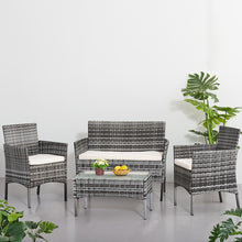 Load image into Gallery viewer, Panana Rattan Sofa Chair Table Set of 4 Hot Sale Wicker Garden Furniture Coffee Table Rattan Sofa Chair Spain Warehouse stock