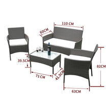 Load image into Gallery viewer, Panana Rattan Sofa Chair Table Set of 4 Hot Sale Wicker Garden Furniture Coffee Table Rattan Sofa Chair Spain Warehouse stock