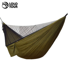 Load image into Gallery viewer, Easy Set Up Mosquito Net Hammock Double Hamak  290*140cm With Wind Rope Nails Hamac Hamaca Portable For Camping Travel Yard