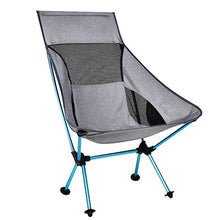 Load image into Gallery viewer, Portable Gray Moon Chair Fishing Camping Stool Folding Extended Hiking Seat with Pocket Ultralight Office Home Furniture